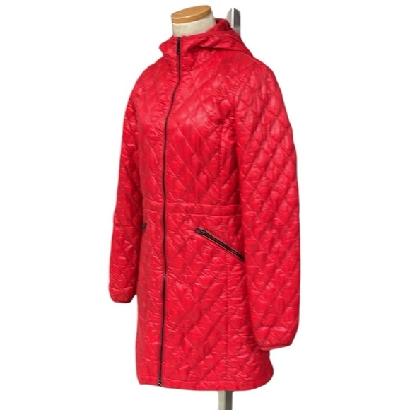 The North Face Jacket Red Thermoball Hip Length Pockets Down Insulated Small - Picture 2 of 11